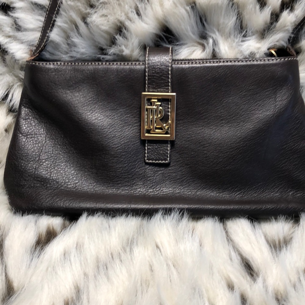Ralph Lauren Brown leather classic purse